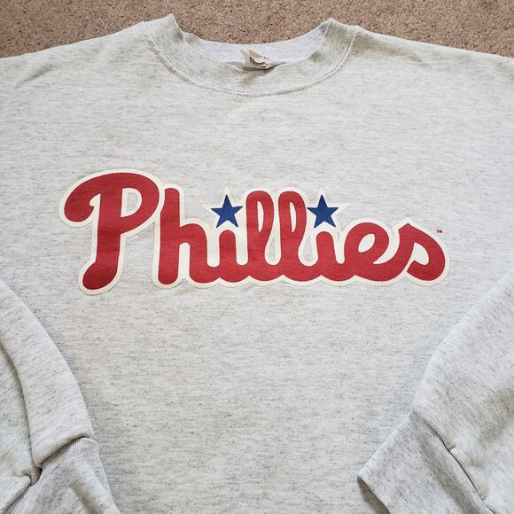 Vintage 90s Majestic GameWarmer Philadelphia Phillies Size XL USA Made Crewneck - Picture 5 of 9
